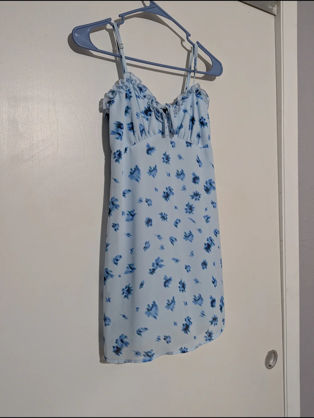 wild fable Light Blue and Navy Floral Slip Dress